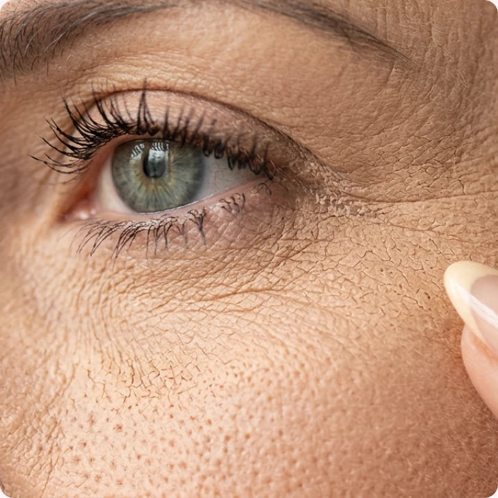 Close up of fine lines around the eye