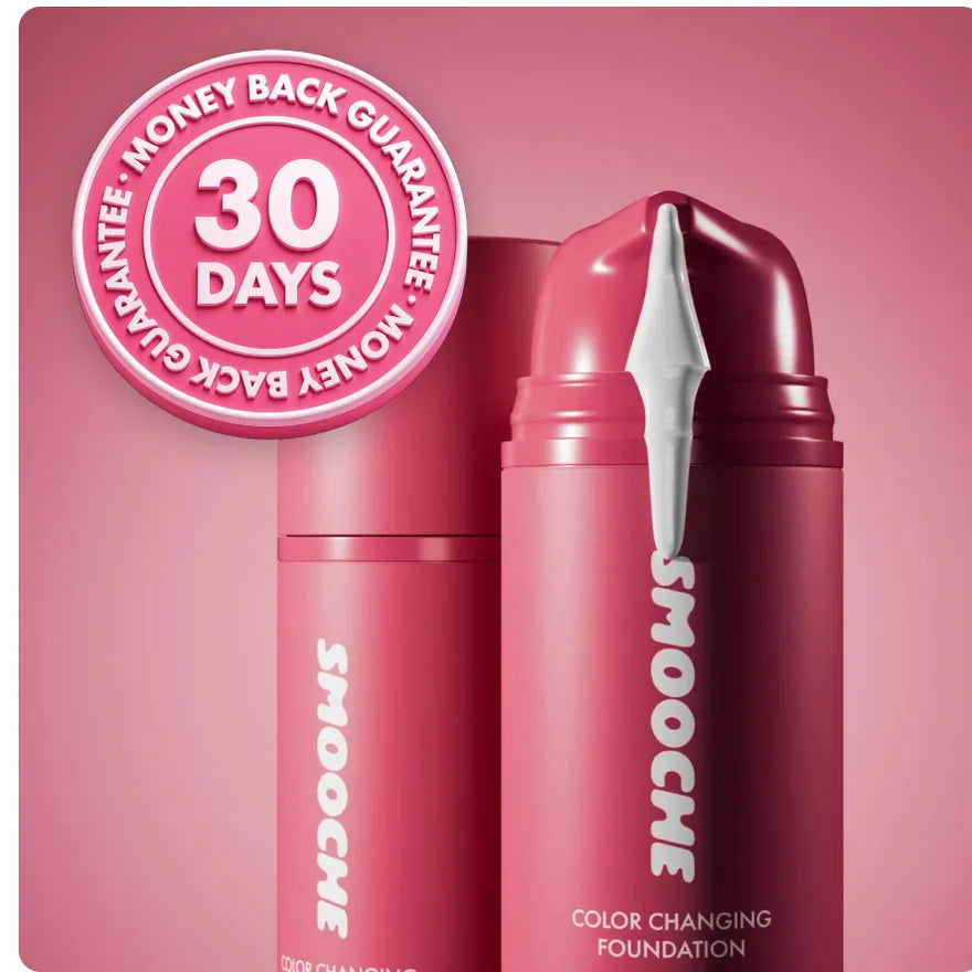 Smooche foundation with a 30-day money-back guarantee seal